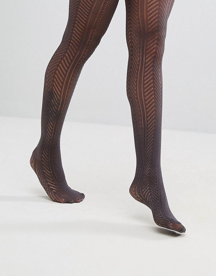 Gipsy Chevron Crochet Tights - Gray
