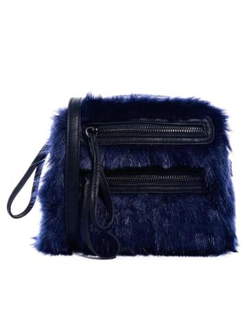 Asos Faux Fur Cross Body Bag With Double Zip