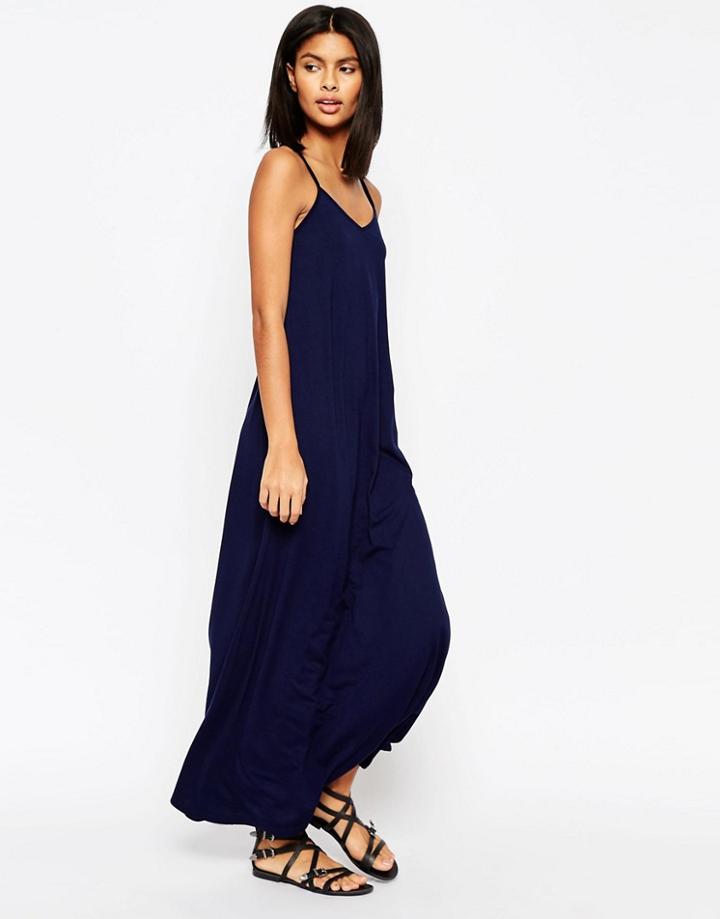Asos Strappy Maxi Dress - Navy