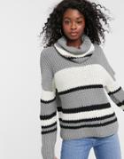 Brave Soul Humbug Sweater In Stripe-multi
