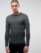 Another Influence Panel Knit Sweater - Gray