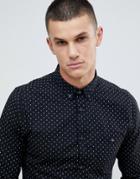 Burton Menswear Oxford Shirt In Black Micro Check - Black