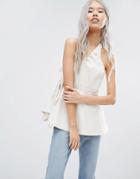 Weekday Press Pack One Shoulder Top With Buckle - Cream