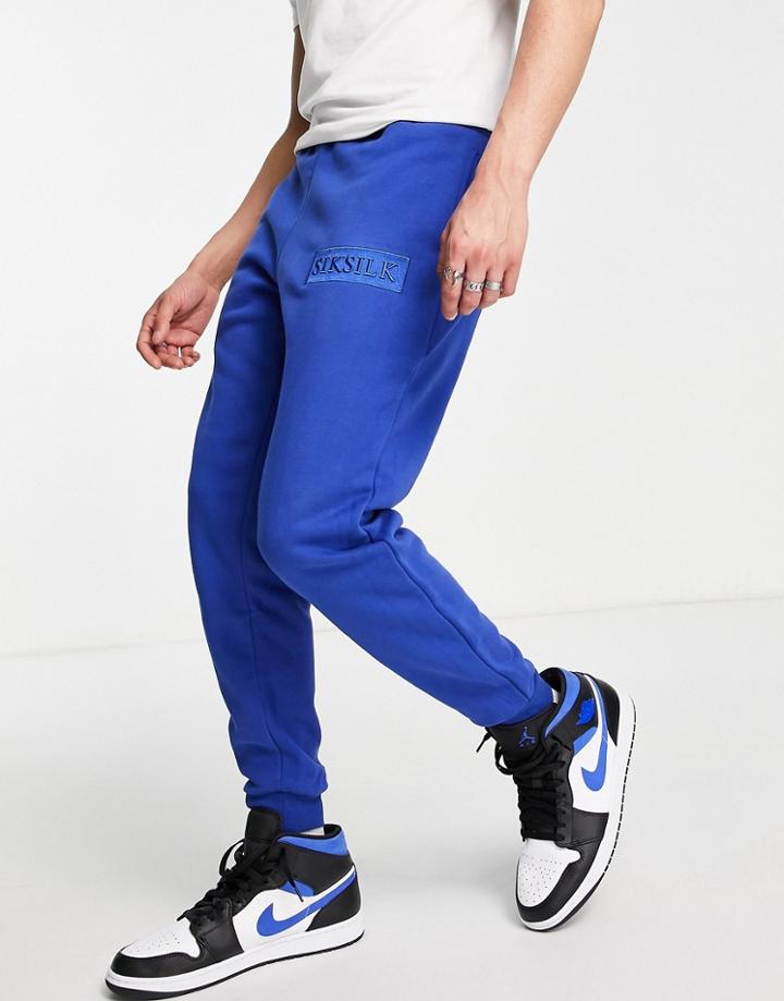 Siksilk Sweatpants In Blue With Logo Badge
