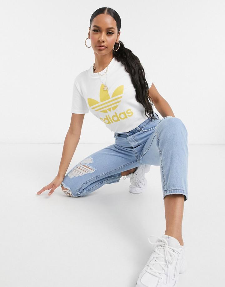 Adidas Originals Large Logo T-shirt In White