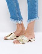 Asos Foggy Bow Leather Sandals - Gold