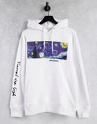 Topman Vincent Van Gogh Print Hoodie In White