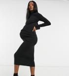 Asos Design Maternity Co-ord Sweater With Open Back Detail In Black