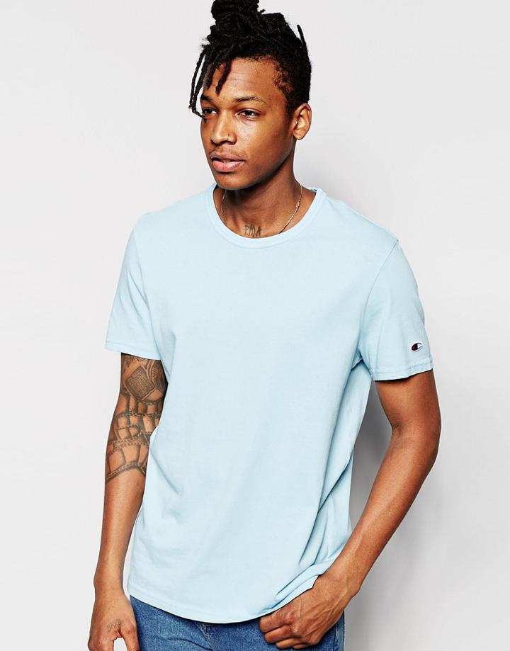 Champion Crew T-shirt With Small Script Logo - Blue