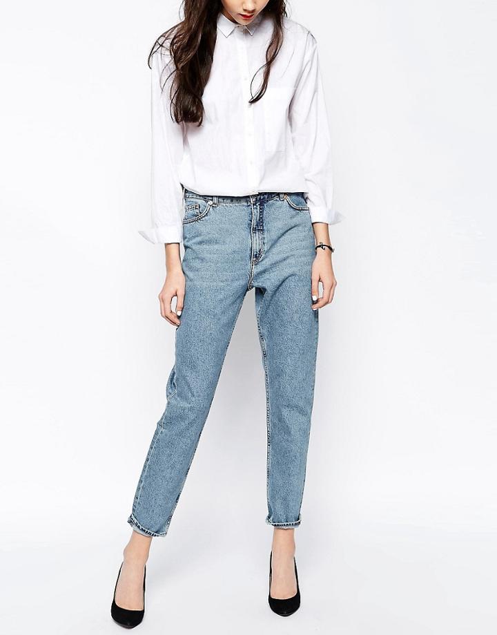 Monki Kimomo Mom Denim Jean - Blue