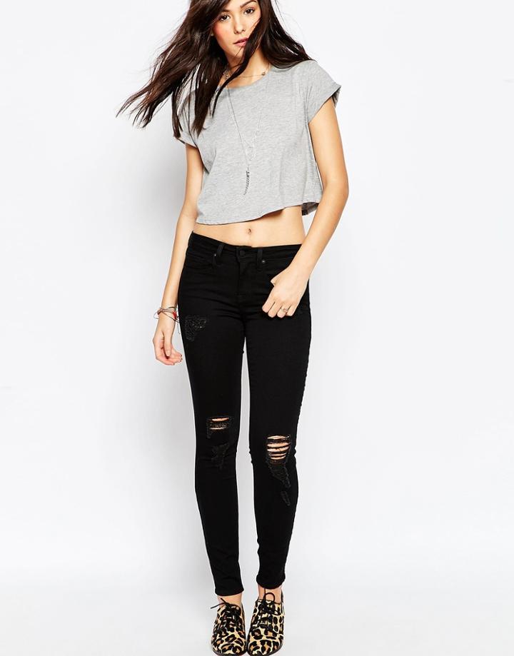 Genetic Denim Stem Destructed Skinny Jeans In Skid - Skid
