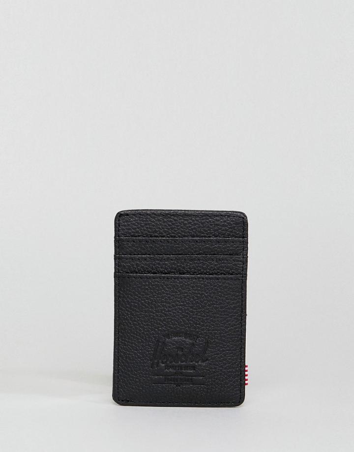 Herschel Supply Co Raven Leather Card Holder With Rfid - Black