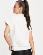 Vero Moda Aware Quilted Vest With Exaggerated Shoulder In Cream-white