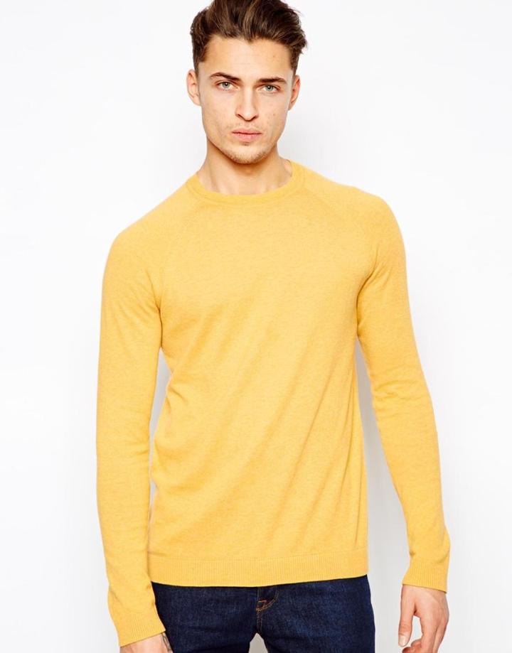 Asos Crew Neck Sweater In Cotton