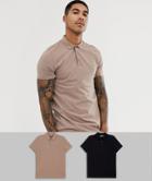 Asos Design Jersey Polo 2 Pack Mutlipack Saving - Multi