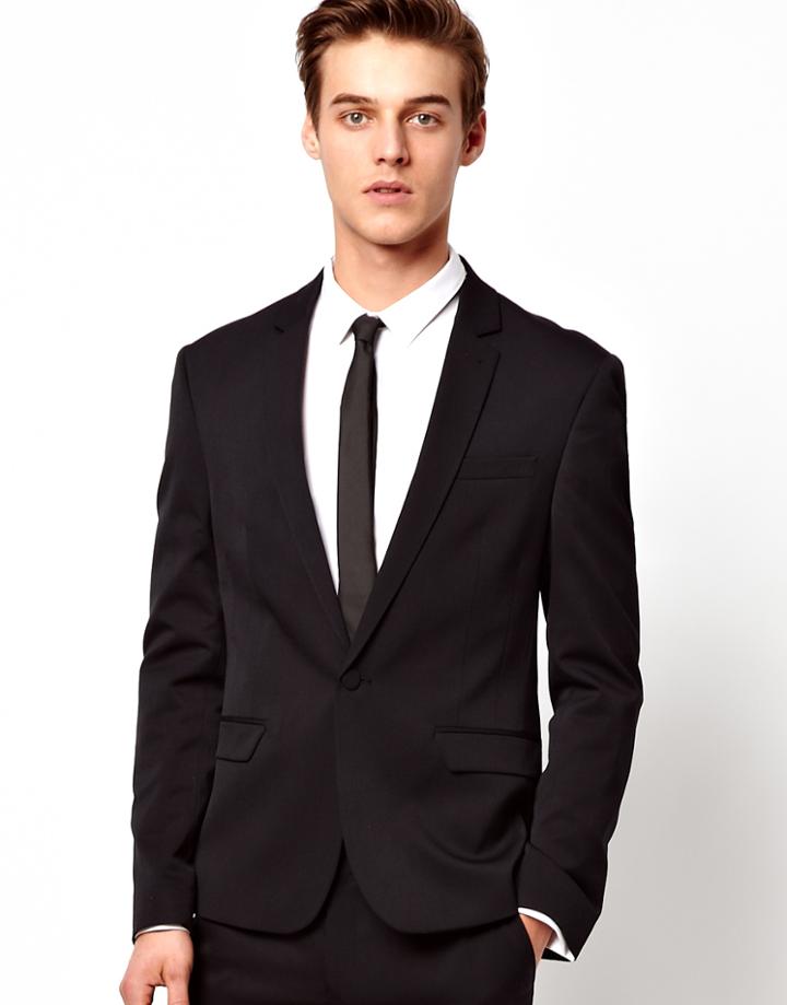 Asos Skinny Fit Suit Jacket In Polywool