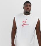 Asos Design Plus Two-piece Oversized Sleeveless T-shirt With Dark Future Logo - White