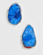 Weekday Semi Precious Stone Earrings In Silver - Silver
