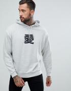 Asos Oversized Hoodie With Chinese Print - Gray