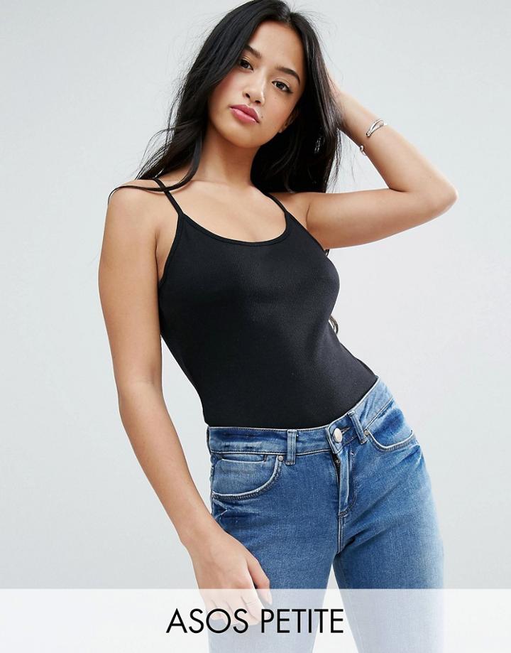 Asos Petite Cami Body With Scoop Back - Black
