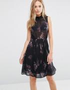 Supertrash Dise Sleeveless Flower Print Dress - Black