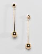 Pieces Minimal Ball Drop Earrings - Gold