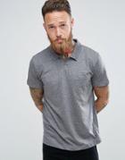 Mango Man Jersey Polo With Revere Collar In Gray - Gray