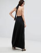 Asos Open Back Maxi Dress - Black