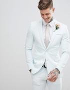 Asos Design Wedding Super Skinny Suit Jacket In Pastel Blue - Blue