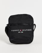 Tommy Hilfiger Established Logo Crossbody Bag In Black