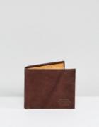 Element Dogma Embossed Logo Leather Wallet In Brown With Coin Pocket - Brown