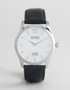 Boss By Hugo Boss 1513449 Commander Leather Watch In Black - Black