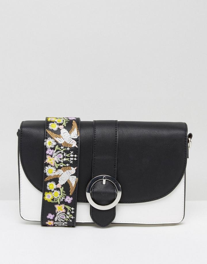 Asos Multi Gusset Satchel Bag With Detachable Statement Strap - Multi