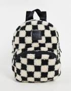 Vans Black Sheep Checkerboard Backpack In White/black