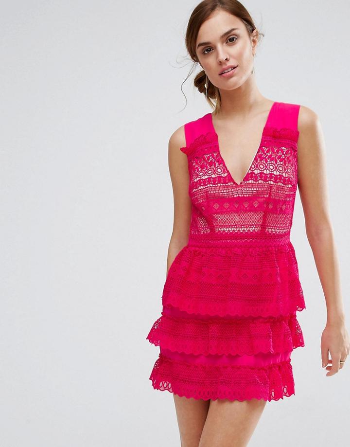 Little White Lies Rory Tiered Skirt Dress - Pink