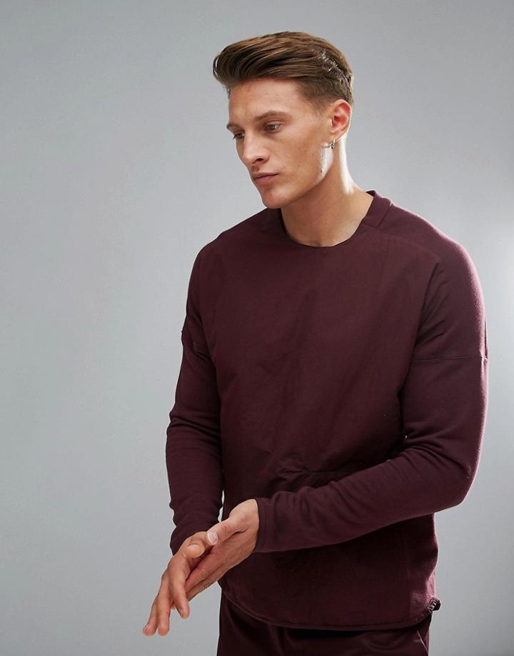 Adidas Athletics Crewneck Sweatshirt In Purple Bs4851 - Red