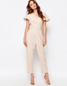 New Look Flutter Sleeve Jumpsuit - Pink