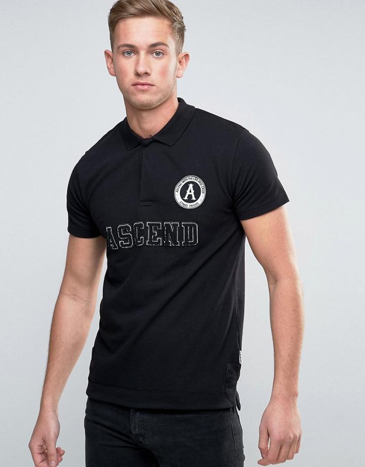 Ascend Badge Polo Shirt - Black