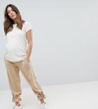 Asos Maternity Tie Hem Tencel Pants With Under The Bump Waistband - Brown