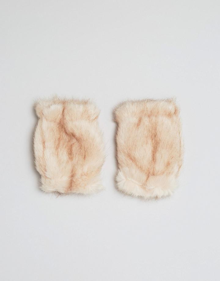 Asos Pink Long Faux Fur Cuffs - Pink