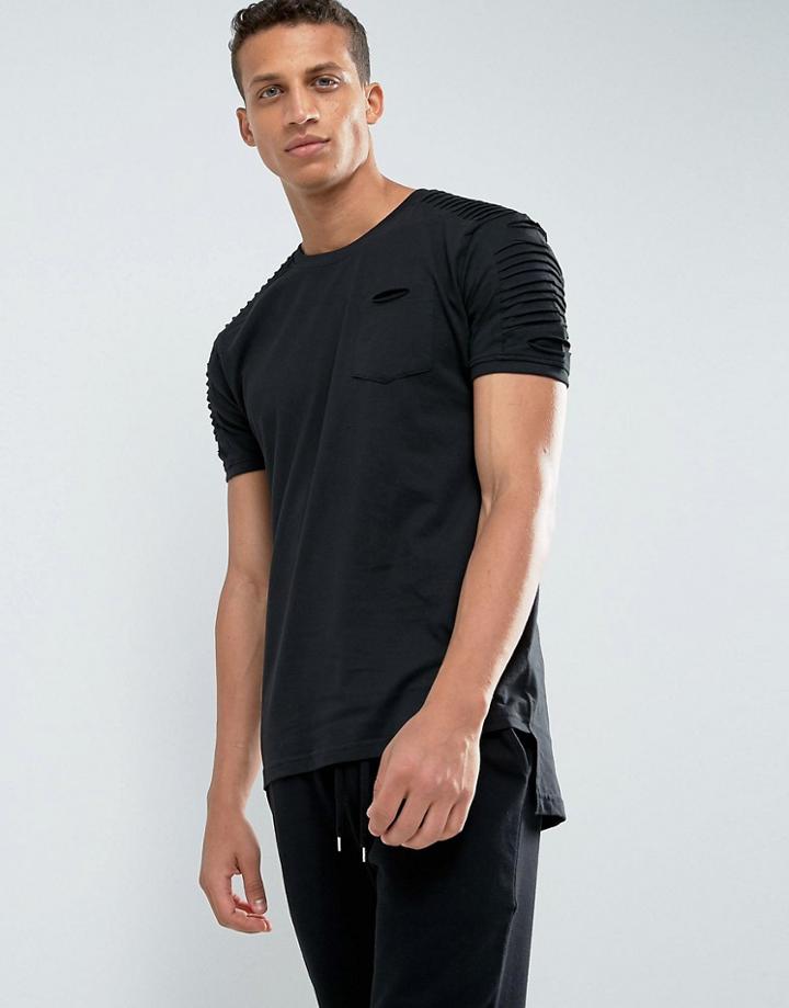 Loyalty And Faith T-shirt With Sleeve Detail - Black