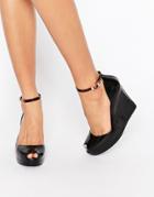 Melissa Patchuli Ankle Strap Wedge Shoes - Black Ts