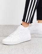 Adidas Originals Sleek Mid Top Sneakers In White And Gray-multi