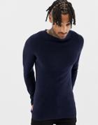 Night Addict Raglan Sleeve Sweater - Navy
