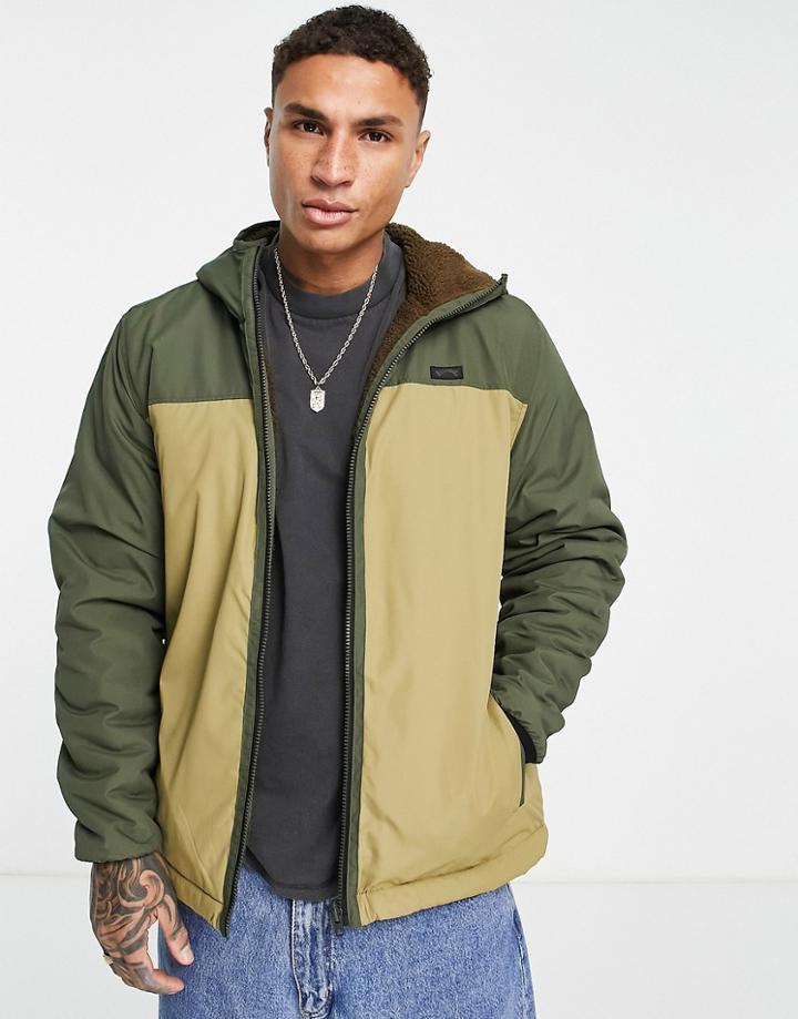 Billabong Switchback Reversible Jacket In Khaki-green