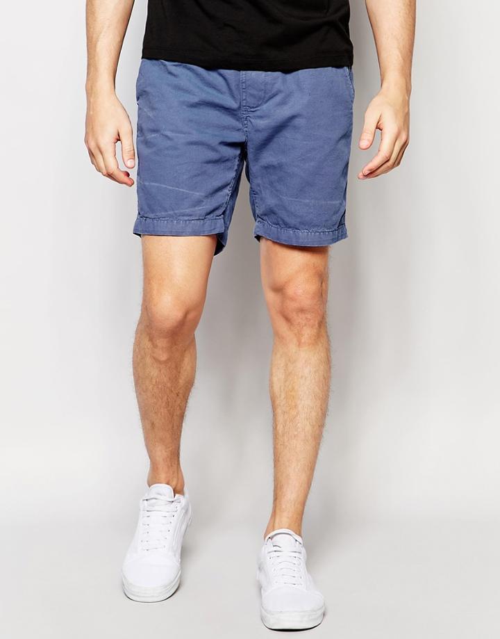 Brave Soul Drawstring Basic Shorts - Blue