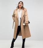 Asos Curve Longline Classic Trench - Stone