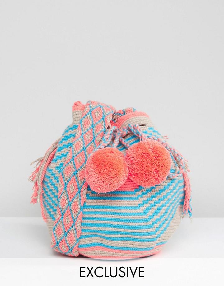 Jardin Del Cielo Wayuu Small Mochilla Bag In Pastel Multi - Multi