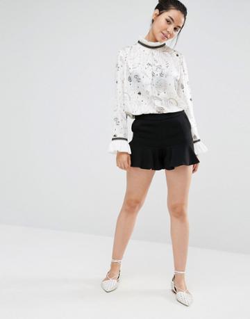 Sister Jane Frilled Shorts - Black