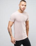 Asos Extreme Muscle Fit Crew T-shirt In Pink - Pink
